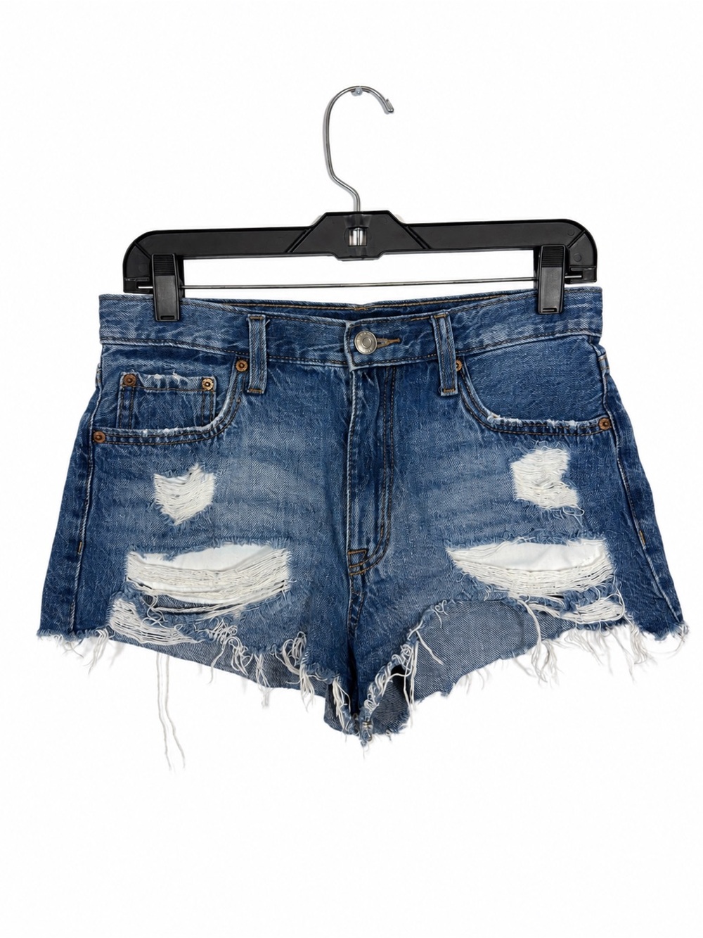 Aeropostale Distressed Denim Shorts High Rise Jorts Size 2 Festival Vintage Y2K